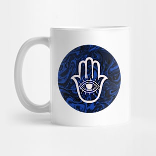 HAMSA HAND - Blue bg Mug